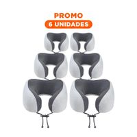 Pack6 Descansador de Cuello para Viajar en Terciopelo Plomo Y Regalo Sticker
