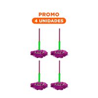 Pack4 Escurridor Giratorio con Autoexprimidor para Limpieza Continua en Hogar