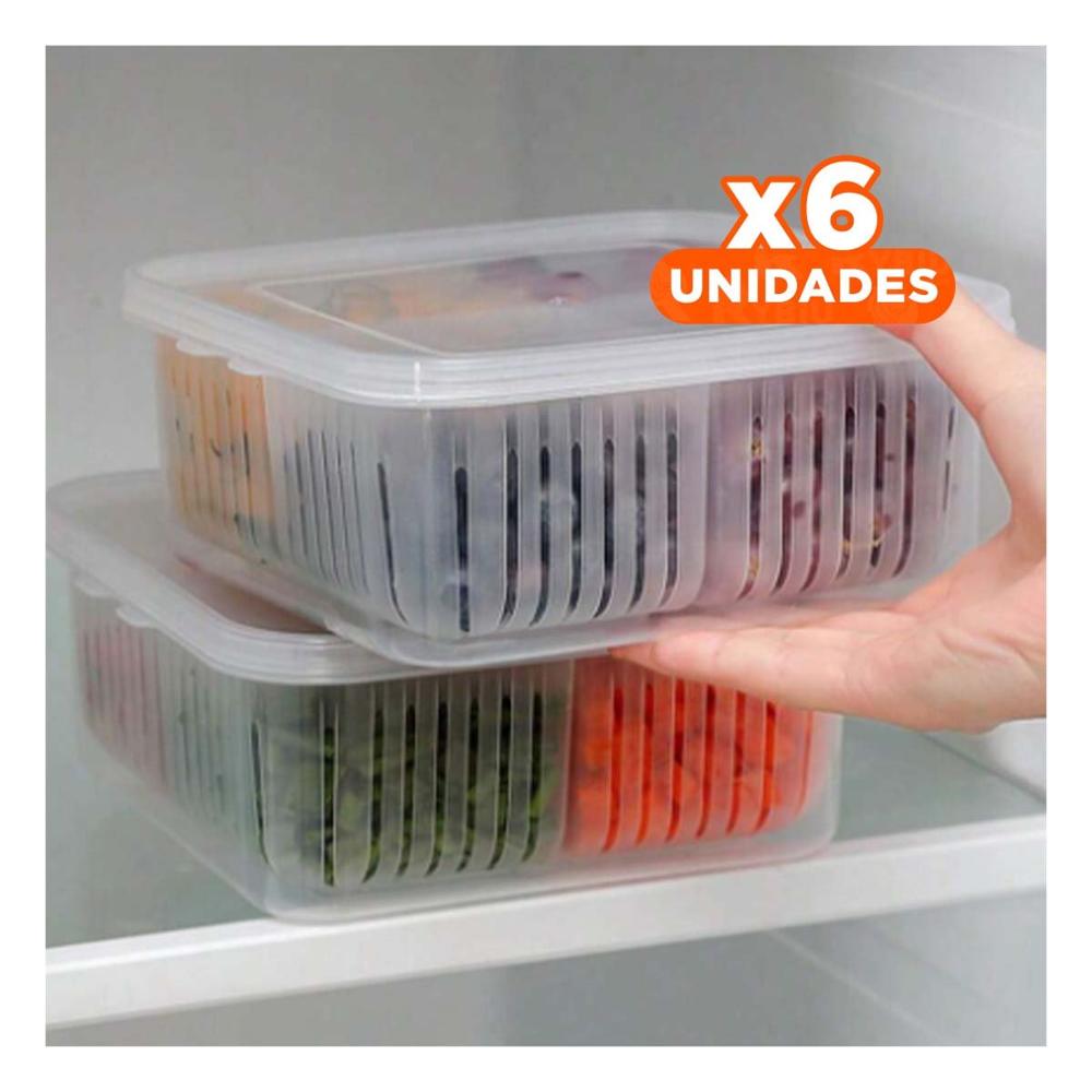 Pack6 Organizadores Escurridores con Base de Drenaje 4 en 1 Transparente Y Papel Regalo