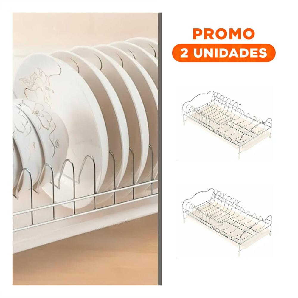 Pack2 Estante Industrial Plateado para Platos 30x19x11cm YRegalo Sticker
