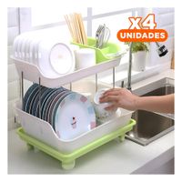 Pack4 Organizador de Vajilla Verde 2 Niveles de Gran Calidad para mucha Carga Y Papel Regalo