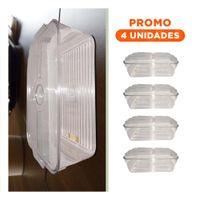 Pack4 Charola Multiuso que Mantiene Frescura 30x15x15cm Transparente
