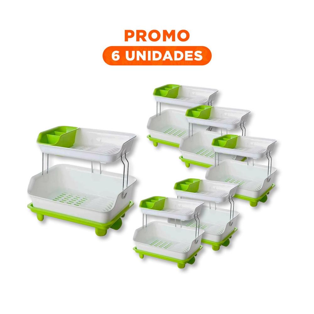 Pack6 Articulo de Secado Verde 2 Niveles para un Uso Dinamico en su Hogar Y Regalo Sticker
