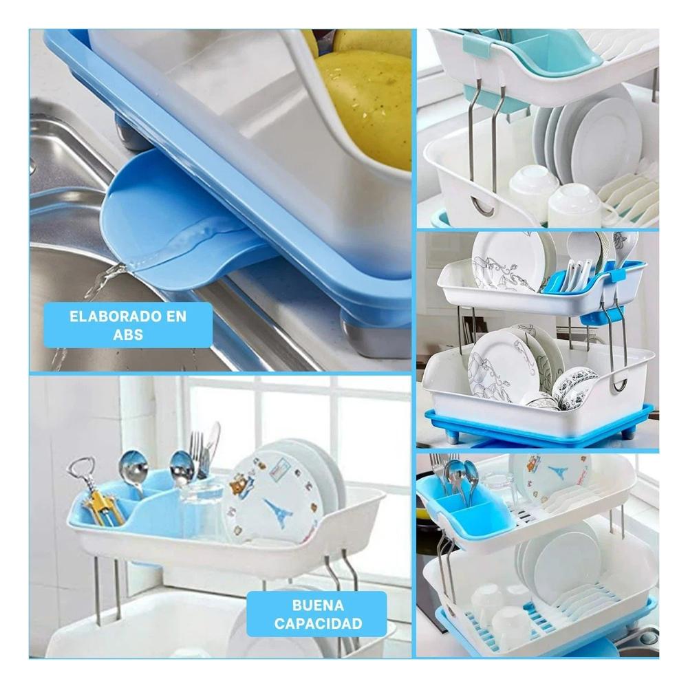 Pack2 Organizador de Vajilla Celeste de Estilo Moderno en Vivienda Y Papel Regalo