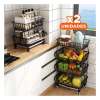 Pack2 Organizador de Acero Negro de Estilo Moderno en su Vivienda Linda Y Papel Regalo