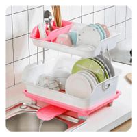 Escurridor de Plato Rosado 2 Niveles para la Gestion en Familia Real Y Papel Regalo