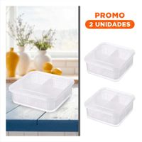 Pack2 Recipientes Escurridores con Sistema de Drenaje 4 en 1 Transparente Y Regalo Sticker