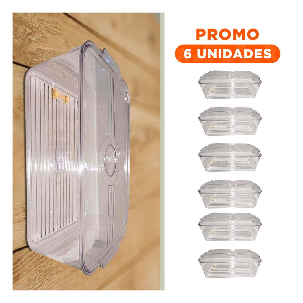 Pack6 Organizador Multiuso para Refrigerador 30x15x15cm Transparente Y Regalo Sticker