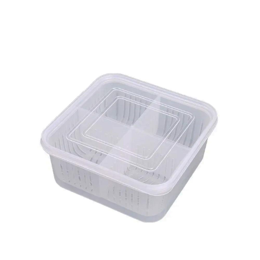 Contenedores Escurridores para Lavar Frutas y Verduras 4 en 1 Transparente Y Regalo Sticker