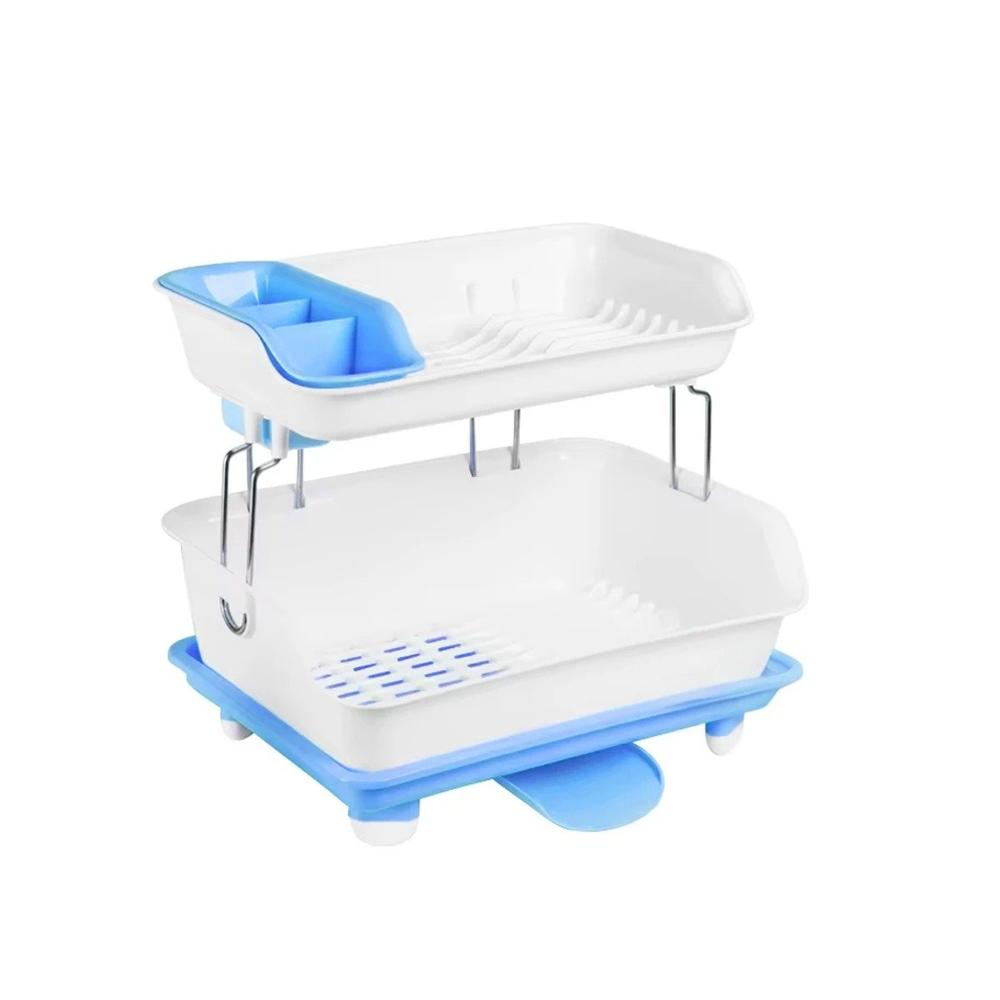 Pack2 Organizador de Vajilla Celeste con mucha Capacidad en Cocina