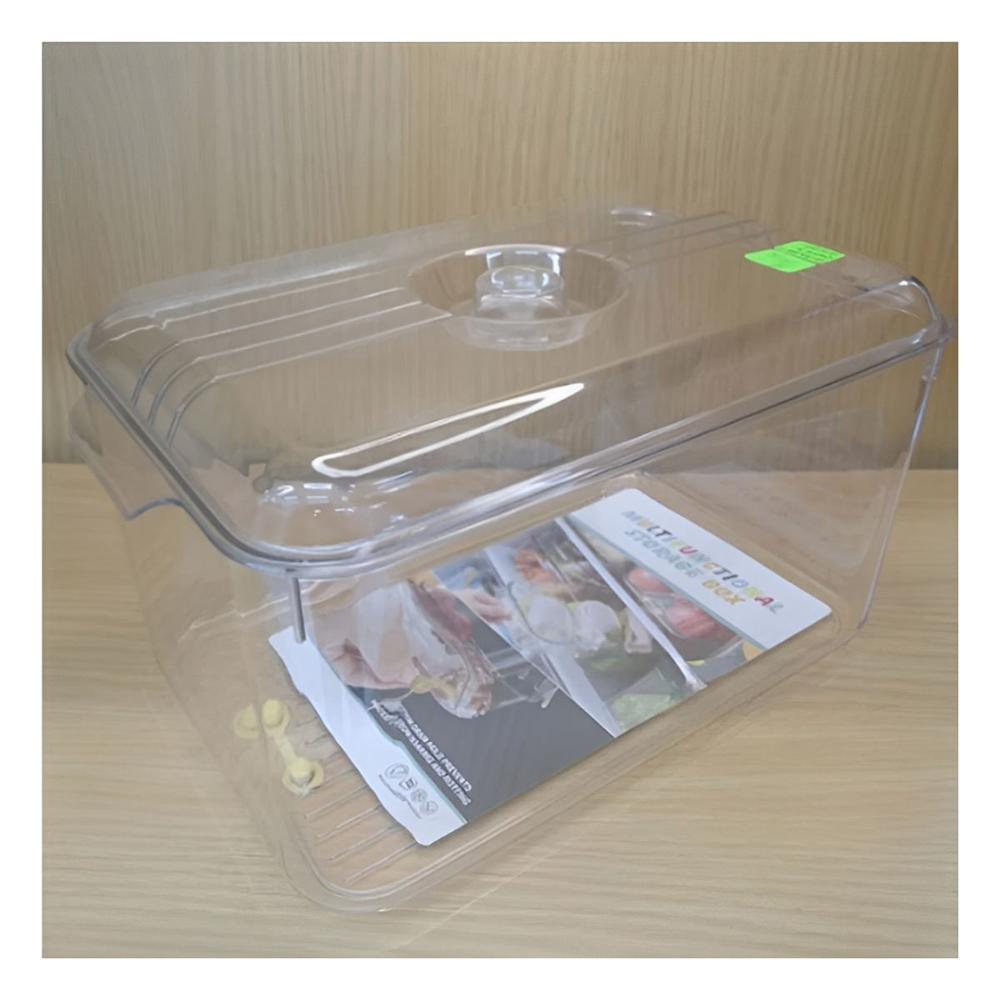 Bandeja acrilico 30x20x16cm transparente con tapa ovalada para almacenaje Y notas