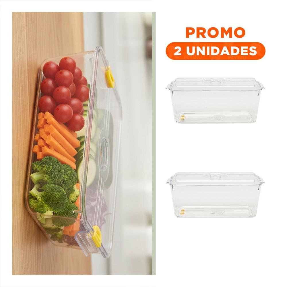 Pack2 Charola acrilico 30x20x16cm transparente con tapa ovalada organizacion Y Regalo Sticker