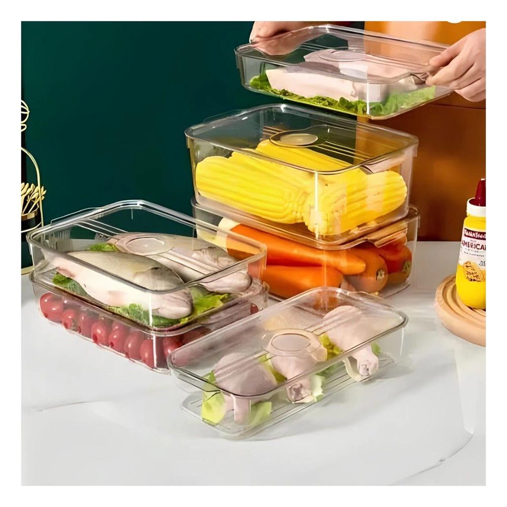 Recipiente con Asas para Refrigeracion 32x20x5cm Transparente Y notas
