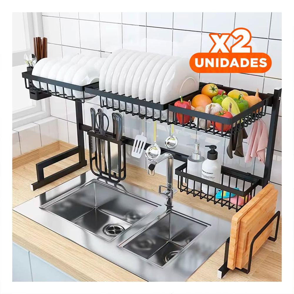 Pack2 Rejilla de Metal Negro 85cm con Firmeza para Cargar sus Ollas Y Papel Regalo