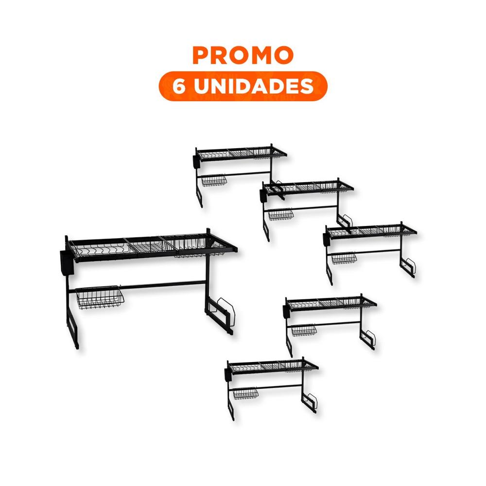 Pack6 Soporte de Menaje Negro 85cm para Organizar Platos en Cocina Y Regalo Sticker