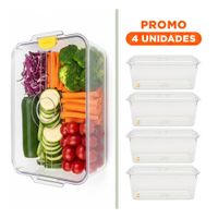 Pack4 Charola acrilico 30x20x16cm transparente con tapa ovalada para almacenaje y limpieza