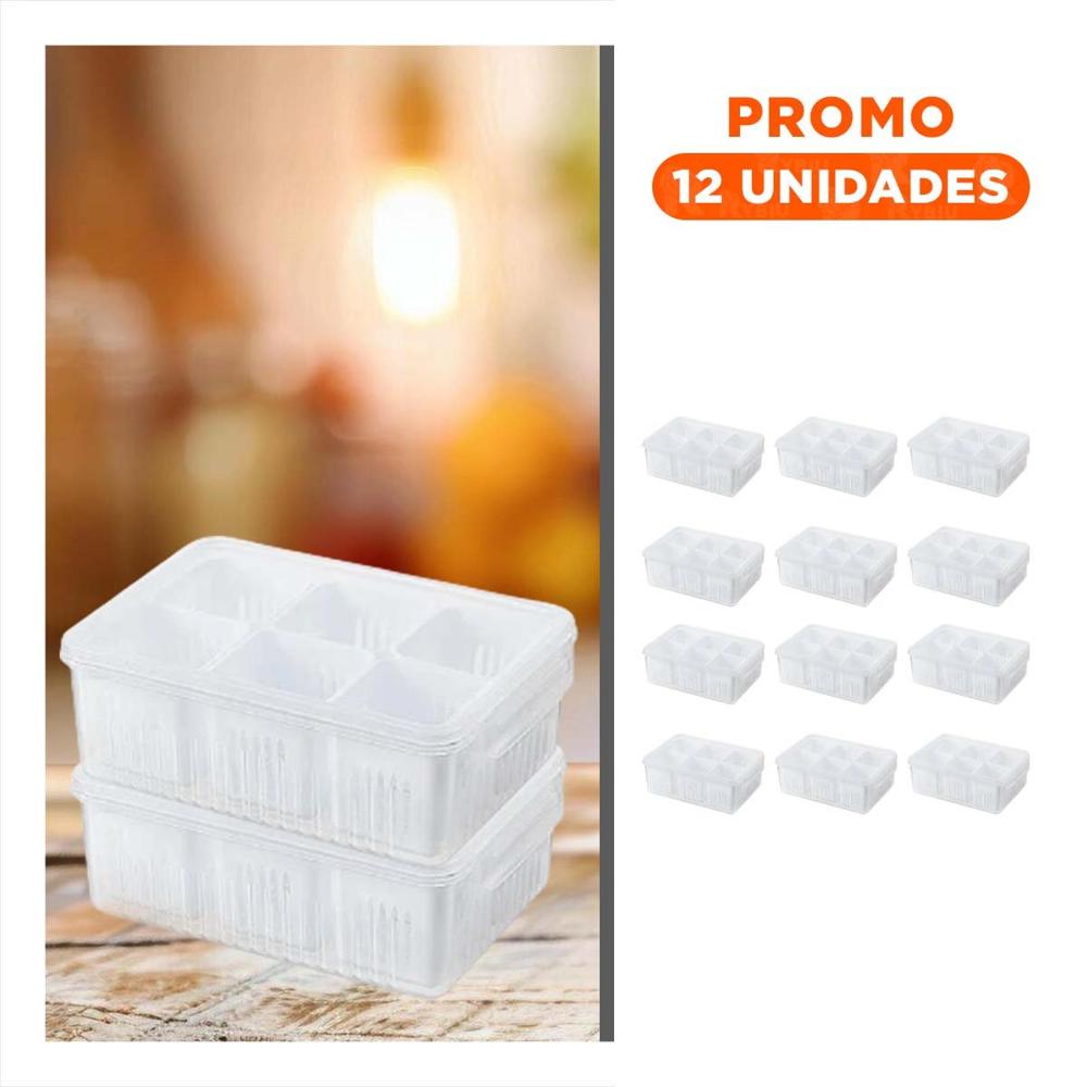 Pack12 Organizadores Escurridores para Frutas 6 en 1 Blanco Cocina