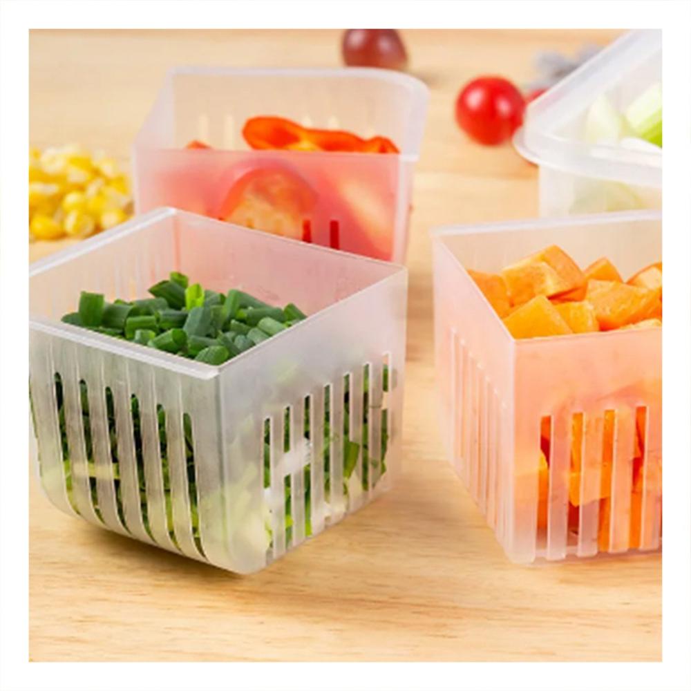 Contenedores Escurridores Multifuncion 4 en 1 Transparente para Organizar Cocina Y Papel Regalo