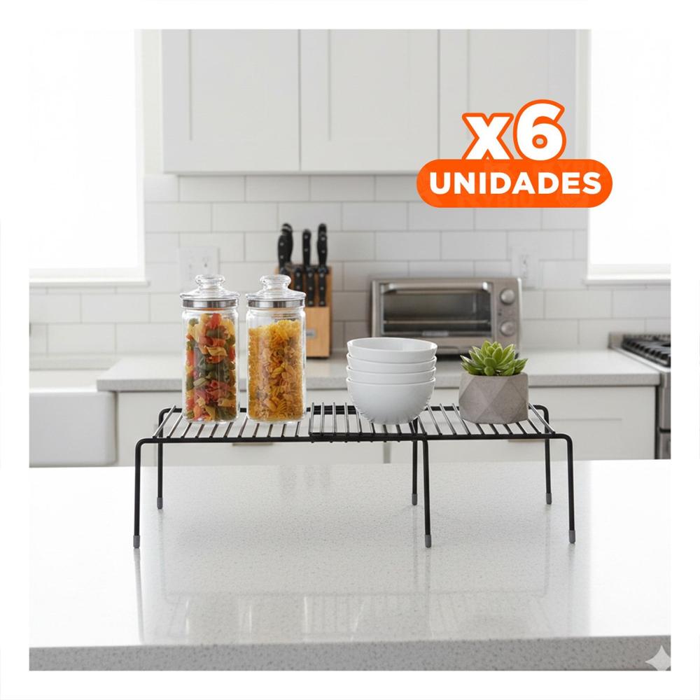 Pack6 Separador Domestico Expandible Negro con Soporte de 6 Patas Metalicas YPapel Regalo
