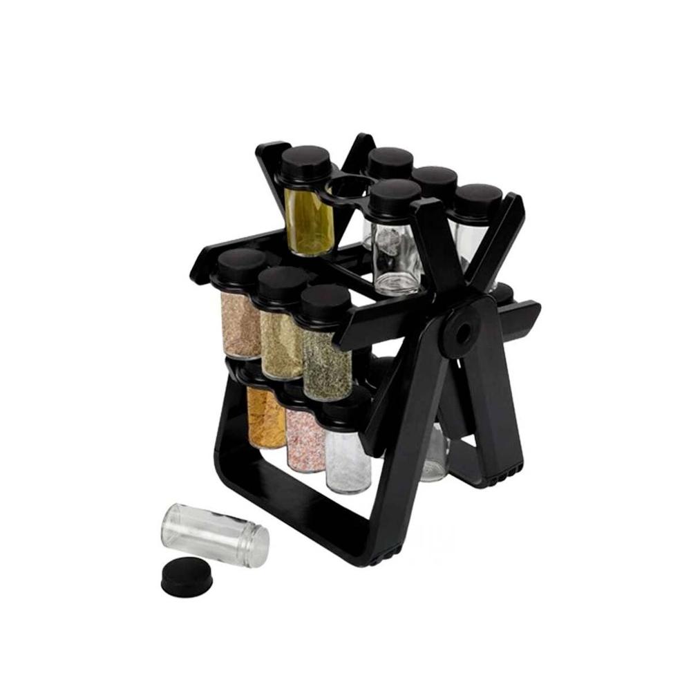 Organizador para Cocina Color Negro Giratorio 360 de Condimentos Y Regalo Sticker