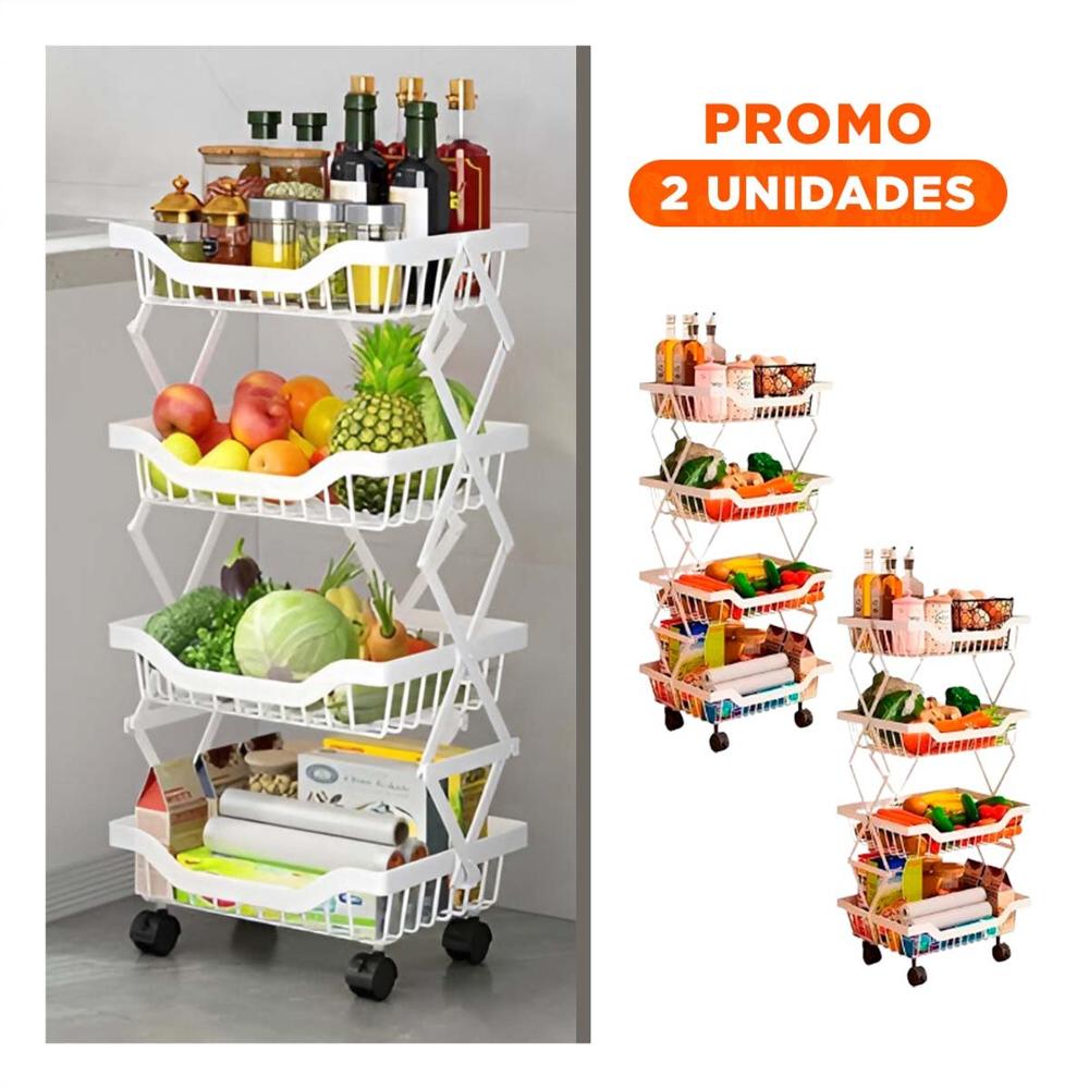 Pack2 Estante Color Blanco de 4 Pisos Fabricado en Acero Carbonado YRegalo Sticker