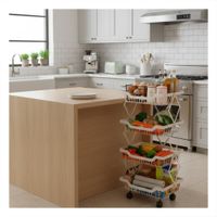 Verdulero Blanco de 4 Pisos en Acero Carbonado con Sistema Plegable Practico YPapel Regalo