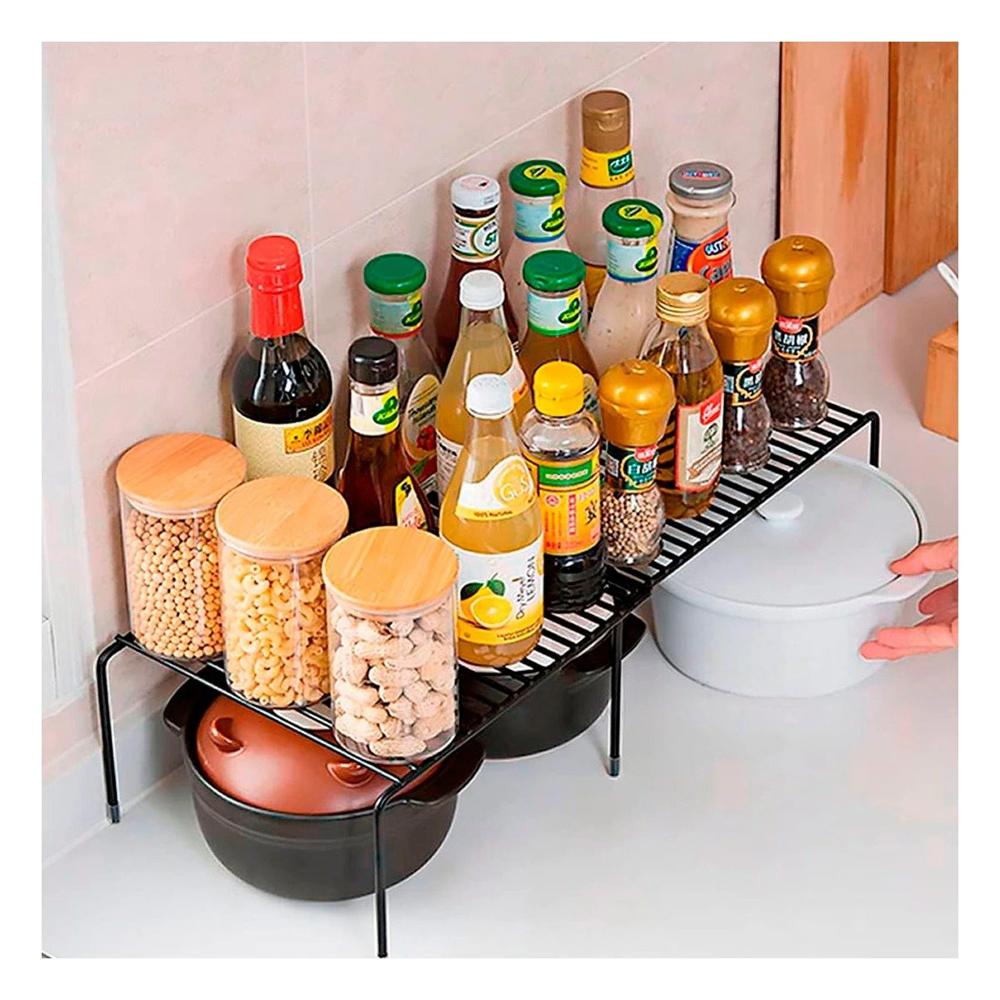 Rejilla de Organizacion Negro en Metal con Sistema Expandible y 6 Patas Firmes YPapel Regalo