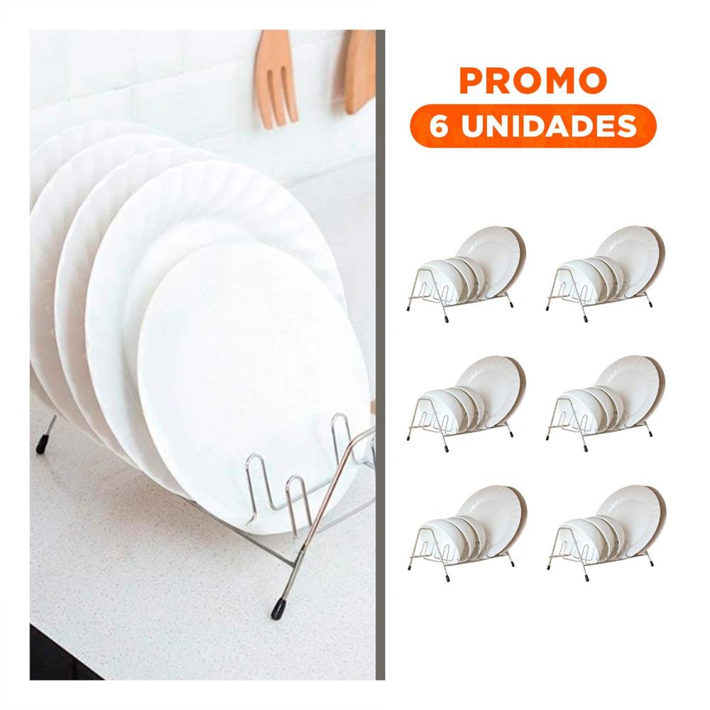 Pack6 Escurridor Moderno Plateado para Tapas de Ollas 10 Ranuras Curvo YRegalo Sticker