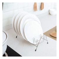 Soporte Plateado para Tapas de Ollas y Escurridor de Platos 10 Ranuras Curvo