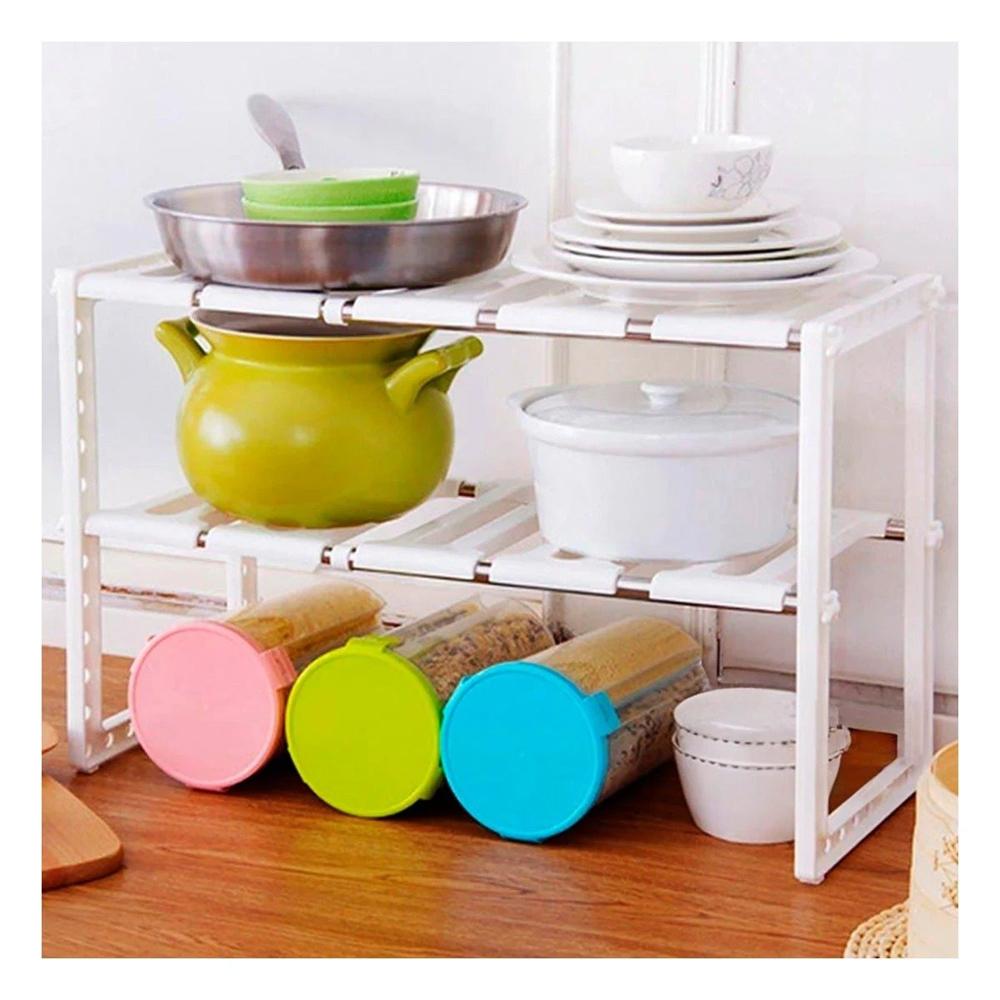 Estante de Cocina Blanco con Niveles para Frascos de Especias Y Papel Regalo