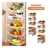 Pack2 Estante Color Blanco de 5 Pisos Fabricado en Acero Inoxidable YRegalo Sticker