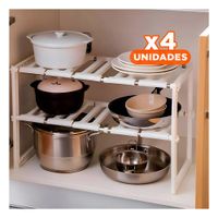 Pack4 Organizador de Repisa Blanco de Estilo Simple para su Domicilio Y Regalo Sticker