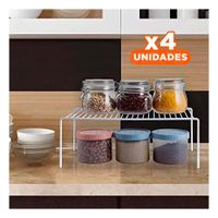 Pack4 Organizador Funcional Blanco con 4 Patas Metalicas y Ajuste Expandible YRegalo Sticker