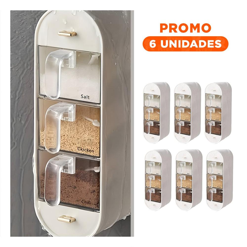 Pack6 Modulo de Cocina Empotrable Color Blanco para Guardar Condimentos YRegalo Sticker