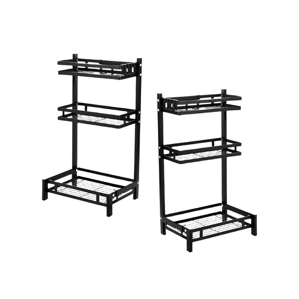 Rack Multiuso con 3 Niveles en Acero Inoxidable Color Negro para Especias YRegalo Sticker