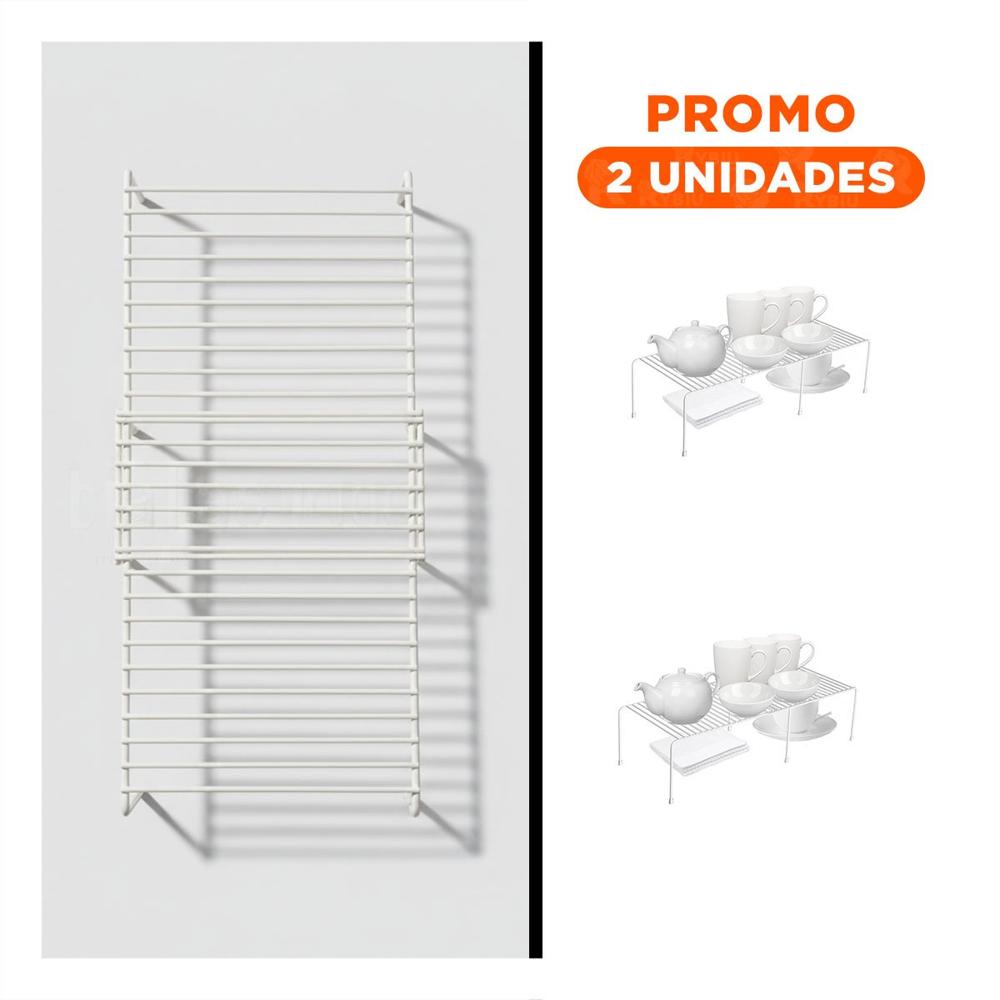 Pack2 Organizador Expandible Blanco con 6 Patas de Metal para Gavinete YRegalo Sticker