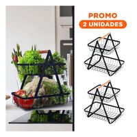 Pack2 Organizador en Color Negro 2 Niveles con Soporte Triangular YRegalo Sticker