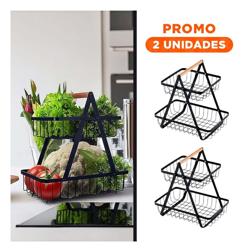 Pack2 Organizador en Color Negro 2 Niveles con Soporte Triangular YRegalo Sticker