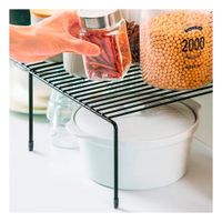 Rejilla Separadora Expandible Negro con 6 Patas de Metal para Gavinete de Cocina
