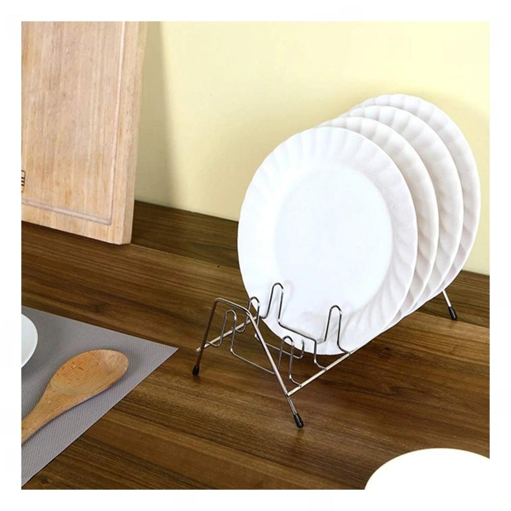 Soporte para Tapas de Ollas Plateado Escurridor de Platos 10 Ranuras Curvo YPapel Regalo