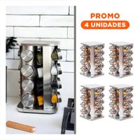 Pack4 Organizador de Especias 16 Frascos con Diseño Elegante en su Casa