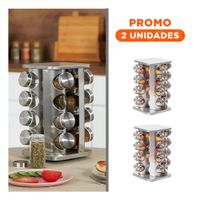 Pack2 Organizador de Especias 16 Frascos para Fomentar Espacio con Orden Y Regalo Sticker