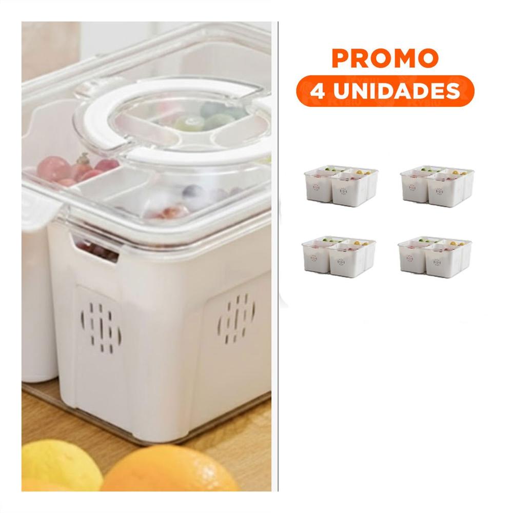 Pack4 Organizador Transparente con 4 Bandejas Escurridoras para Secado Rapido y Comodo