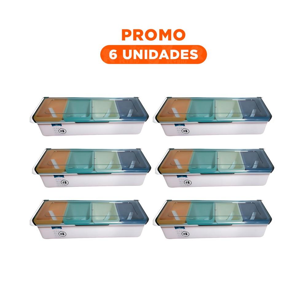 Pack6 Envases 4 Recipientes de Mesa con Cucharitas para Preparacion Facil YRegalo Sticker