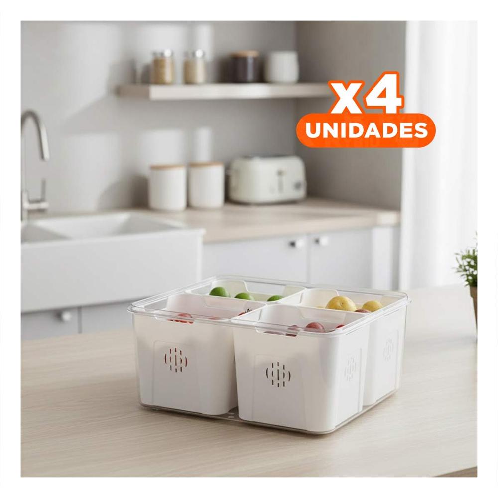 Pack4 Organizador con 4 Bandejas Escurridoras Transparente y Espacio para Platos Y Papel Regalo