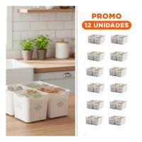 Pack12 Soporte Transparente con 4 Bandejas Escurridoras y Espacio para Utensilios