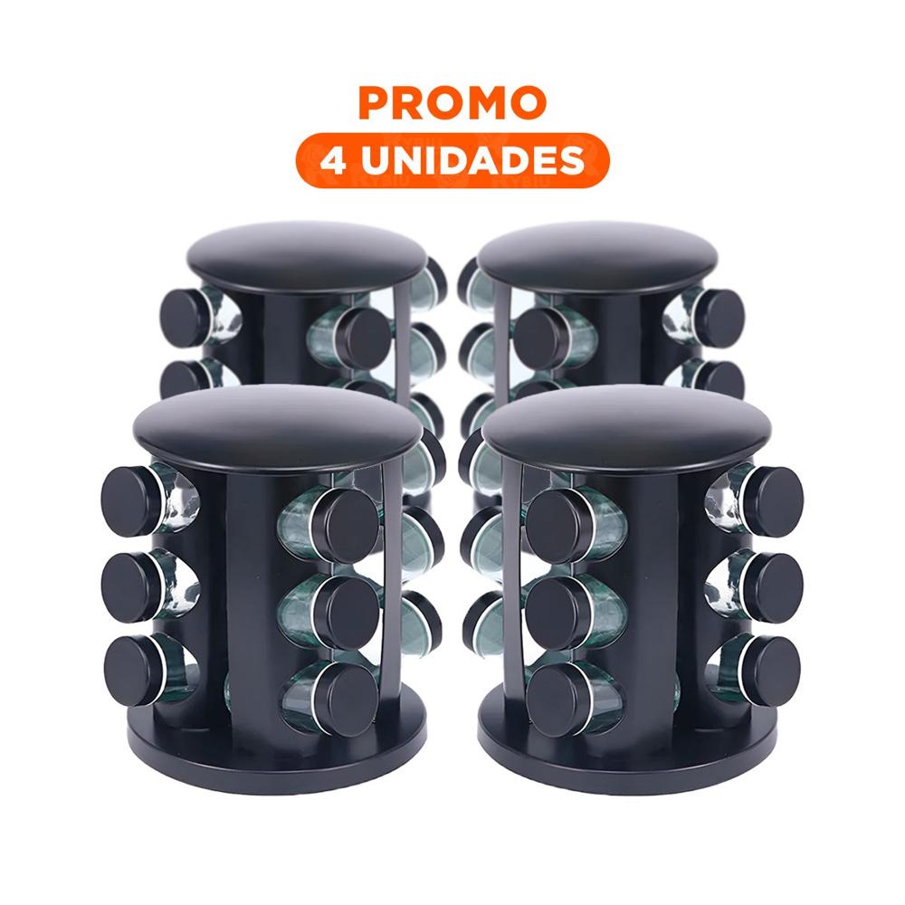 Pack4 Kit de Color Negro Giratorio con 12 Frascos Integrados