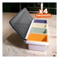 Pack4 Envases Desmontables 4 Piezas con Cucharitas para Cocina y Alimentos YRegalo Sticker