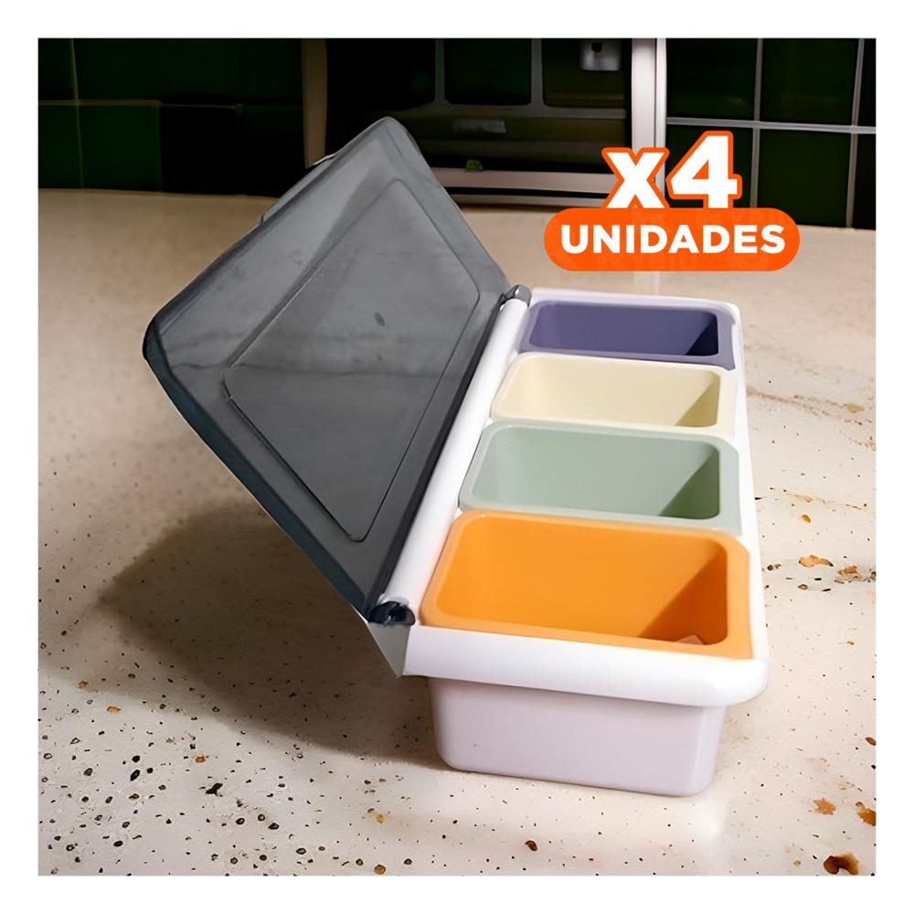 Pack4 Envases Desmontables 4 Piezas con Cucharitas para Cocina y Alimentos YRegalo Sticker