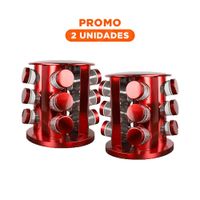 Pack2 Soporte Giratorio Circular Rojo con 12 Frascos Facil de Transportar YRegalo Sticker